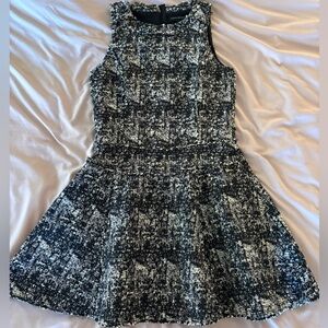Banana Republic Black and White Textured Mini Dress